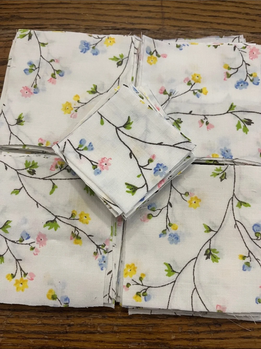 Vintage Floral patchwork quilt Print Cotton White Multicolor